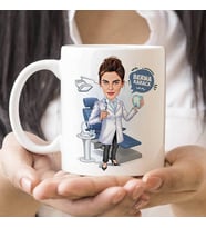Kişiye Özel Diş Hekimi Kadın Karikatürlü Bardak