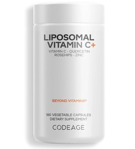 Codeage Liposomal Vitamin C 1500mg with Zinc,Elderberry,Citrus-Quercetin- Rose Hips  180 Capsules. (Renksiz)