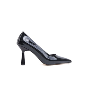 Vest Siyah Rugan (8cm) Topuk  Boyu Günlük Kullanım Stiletto