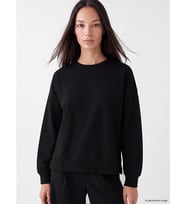 LC WAIKIKI Siyah Oversize Soft Touch Kadın Sweatshirt