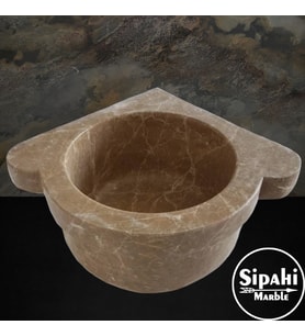 Sipahi Marble Emperador Düz Köşe Mini Kurna