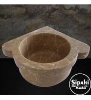 Sipahi Marble Emperador Düz Köşe Mini Kurna