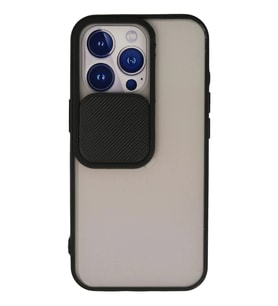 Durukar® iPhone 13 Pro Kılıf Palm Buzlu Kamera Sürgülü Silikon - Siyah
