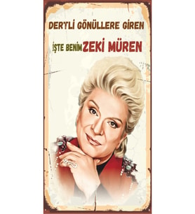 Zeki Müren - Retro Ahşap Poster – Özel Koleksiyon – Hbb