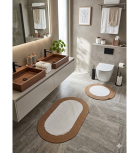 YÜNTEKS Rabbit Soft Hasır Dekoratif Klozet Takımı / Banyo Paspası / Modern / Şık /Lüx / Banyo Halısı