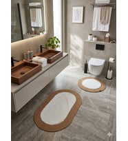 YÜNTEKS Rabbit Soft Hasır Dekoratif Klozet Takımı / Banyo Paspası / Modern / Şık /Lüx / Banyo Halısı