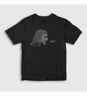 Presmono Unisex Çocuk Siyah Words Nirvana Kurt Cobain T-Shirt 36106tt