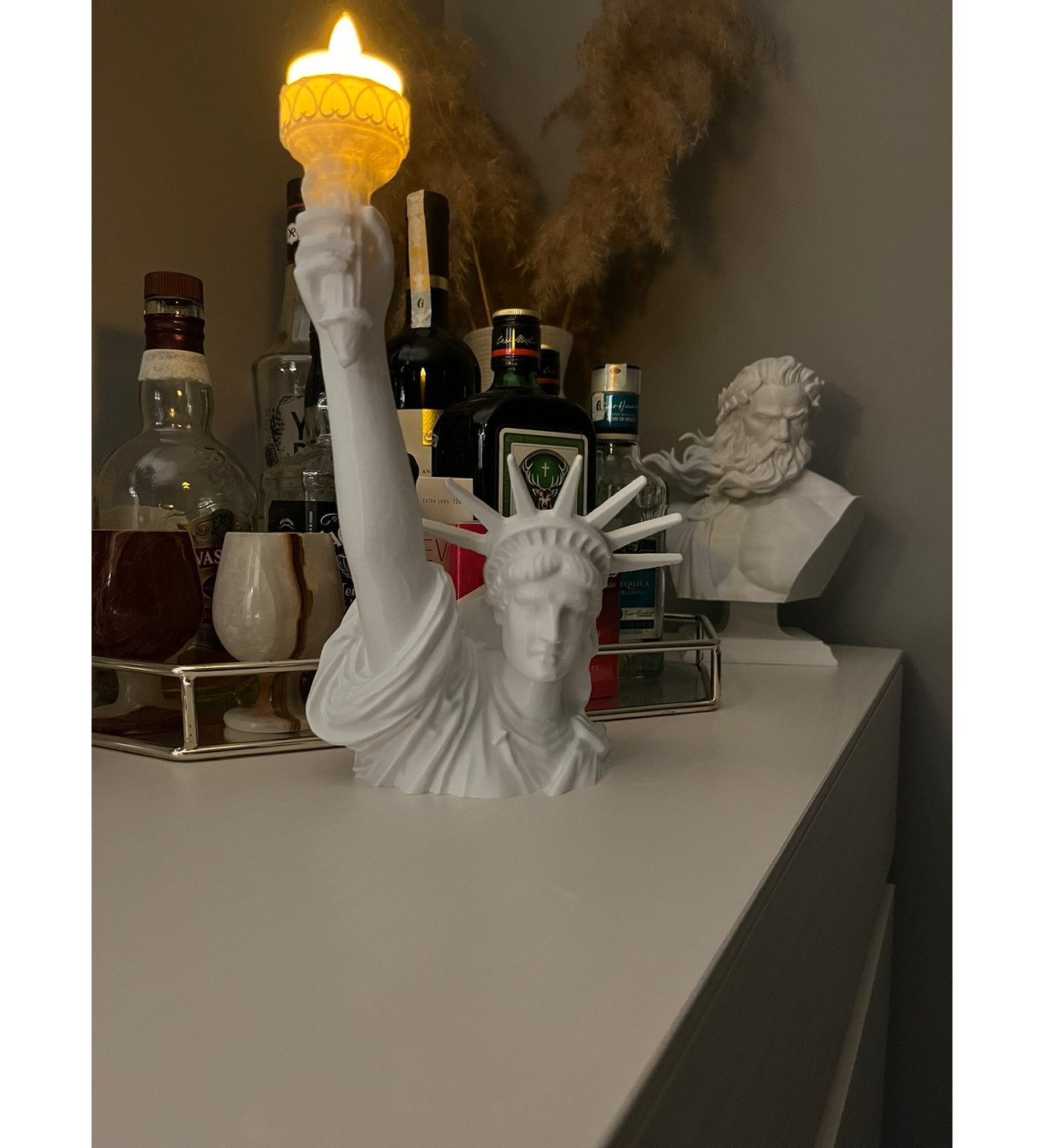 Özgürlük Heykeli Dekoratif Tealight Mum Tutucu Dekoratif Özgürlük