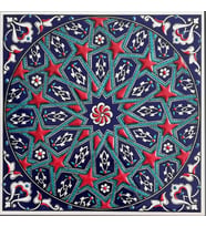 Armada Çini 20x20 Cm ED 332 Kobalt Yıldızgeçme Desenli Eldekoru Çini karo