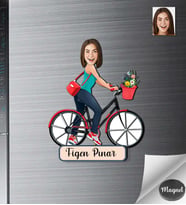 Kişiye Özel Kadın Ahşap Magnet -10