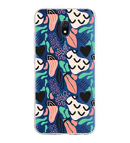 Xiaomi Redmi 8a ile Uyumlu 1mm Kapak Memphis Desen Tasarımlı Şeffaf Silikon Kılıf