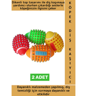 Dayanıklı Evcil Hayvan İlgi Çekici Renk Sesli Masaj Etkili Dikenli Köpek Diş Kaşıma Oyun Topu 2 Adet