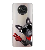 PrintiFy Poco X3 ile Uyumlu Köpek 2 Kamera Korumalı Şeffaf Kılıf