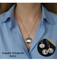 Anı kolyesi fotograflı Kapaklı kolye gümüş renk çelik kolye kişiye özel kolye Unisex Hediye Kutulu Kişiye Özel Tasarım Anı Kolyesi Fotoğraflı Kolye Anneye Hediye, Doğum Günü Hediyesi, Sevgiliye Hediye, Arkadaşa Hediye, Eşe Hediye