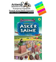 Asker Saime İsmail Bilgin 96 Sayfa Karton Kapak 1 Adet Fosforlu Transparan Kitap Ayraç 1 Paket (Siyah)