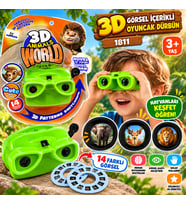 3D Görsel İçerikli Oyuncak Dürbün Hayvan Figürlü Görüntü Değiştirme ve Keşif Oyuncağı 3+ Yaş