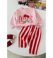 Love Kiraz Baskılı Kız Bebek 2 li Takım - Pembe