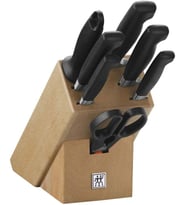 Zwilling Four Star 8 Parça Blok Bıçak Seti Doğal Ahşap Bloklu, Paslanmaz Çelik Ve Ahşap, Siyah (Çok Renkli)