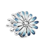 Nur Silver Ajur Mavi Papatya Çiçek Gümüş Charm NUR-BL00288