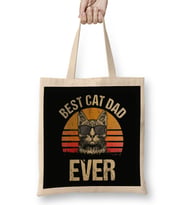 Funny Best Cat Dad Ever Cat Dad Father Vintage Gift Bez Çanta Uzun Saplı