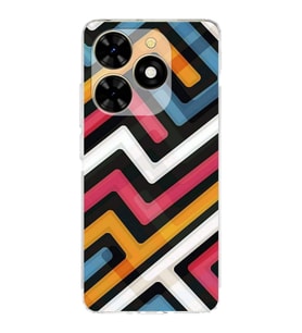 PrintiFy Tecno Spark 20c Uyumlu Kamera Korumalı Labirent Grafiti Tasarımlı Şeffaf Silikon Kılıf