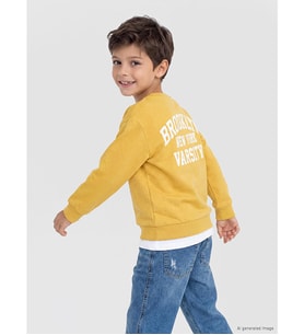 LCW Kids Sarı Baskılı Erkek Çocuk Sweatshirt