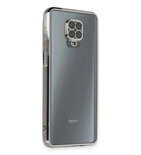 Redmi Note 9 Kılıf Lensli Silikon - Gümüş