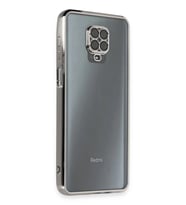 Redmi Note 9 Kılıf Lensli Silikon - Gümüş