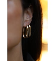 14 Ayar Altın Oval Ataç Küpe 
