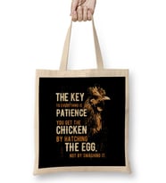 The Key Is To Patience Chicken Bez Çanta Uzun Saplı