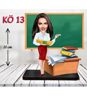 Kişiye Özel Ahşap Biblo - Kadın Öğretmen Karikatür Biblo - Öğretmen Biblo 13