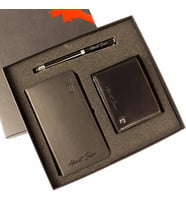 Kişiye Özel Pierre Cardin Deri Cüzdan Kalem ve Defter Seti P075
