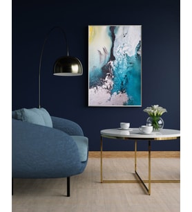 Tablolife Elit Mavi Yağlı Boya Dokulu Tablo 60X90,Çerçeve;Gümüş