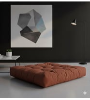 Döşemelik Kumaştan Yer Pufu Sandalye Minderi Yer Minderi 60x60 cm (Kiremit)
