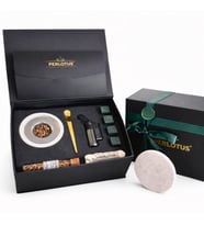 Perlotus Mermer Viski Tütsüleme Aparatı Premium Hediye Kutulu Çakmak, Soğutma Ta (Gri)
