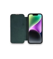 iPhone 14 Pro Max Kılıf Dolpin Kapaklı - Koyu Yeşil