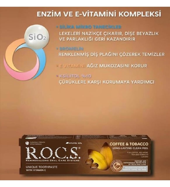 rocs coffee & tobacco Зубная паста R.O.C.S. I Like Coffee, 74 гр купить в интернет-магазине  Доктор Слон