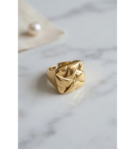 Geometrik Origami Tasarımlı Ayarlanabilir Gold Renk Yüzük