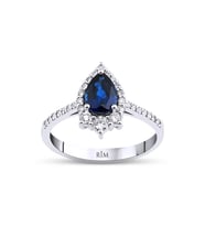 1.25 Karat Laboratuvar Pırlantalı Safir Yüzük - HRD Sertifikalı