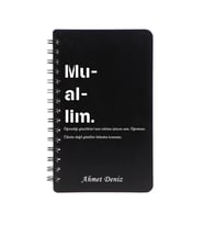 Öğetmene Özel Muallim Tasarımlı Kişiye Özel Ahşap Kapaklı Defter