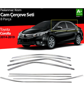 Toyota Corolla Krom Tam Tur Çıta Çerçevesi 8 Parça 2013-2018