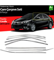 Toyota Corolla Krom Tam Tur Çıta Çerçevesi 8 Parça 2013-2018