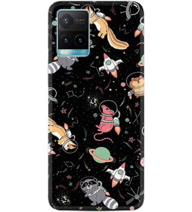 Vivo Y11S Y21S Y20 Y20S Y70 Kılıf Desemli Silikon Planet Animals 1771