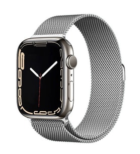 Apple Watch 7 41mm Uyumlu Kordon Hasır Metal Mıknatıslı Zore Band-01 Kayış (Gümüş)