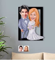 BK Gift Kişiye Özel Sevgililer Karikatürlü 3D Ahşap Tablo-104