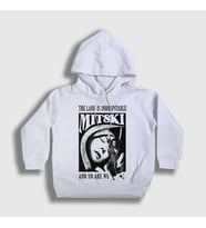 Presmono Unisex Çocuk Beyaz Inhospitable Müzik Mitski Kapüşonlu Sweatshirt 543462tt