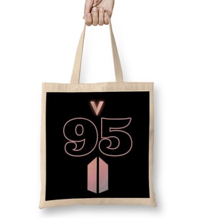 Bts V 95 Logo Bez Çanta Uzun Saplı