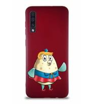 Samsung Galaxy A30S Soft Premier Kapak Bayan Puff Tasarımlı Silikon Kılıf - Mürdüm (Şeffaf)