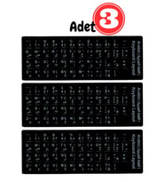 MN6 MAP01 Arapça İngilizce Klavye Sticker 3 Adet Laptop PC Uyumlu Silinmez Yapışkanlı Harf Etiketi