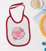 BK Kids Teyzem Bir Başka Tasarımlı Kırmızı Bebek Mama Önlüğü-1